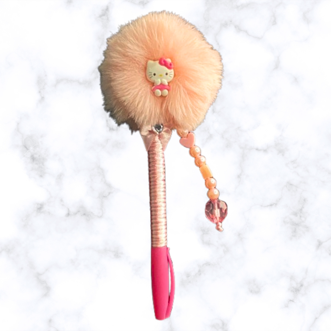 Caneta Hello Kitty rosa com pompom